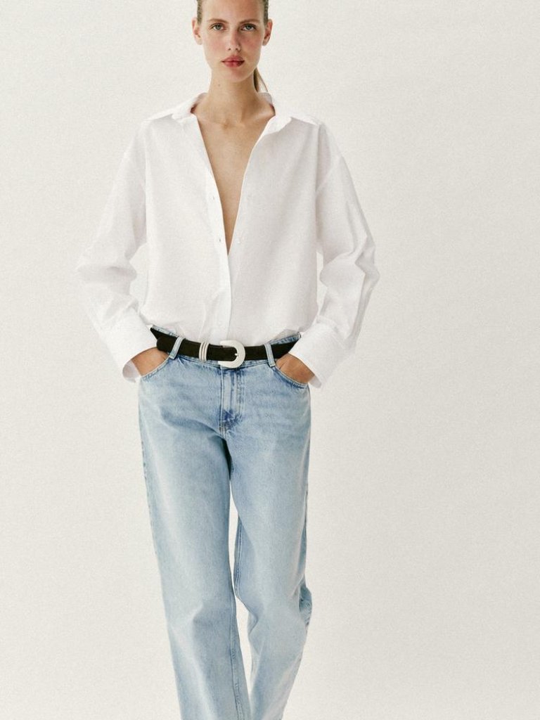 Nwt Zara Basic Poplin Shirt Size L